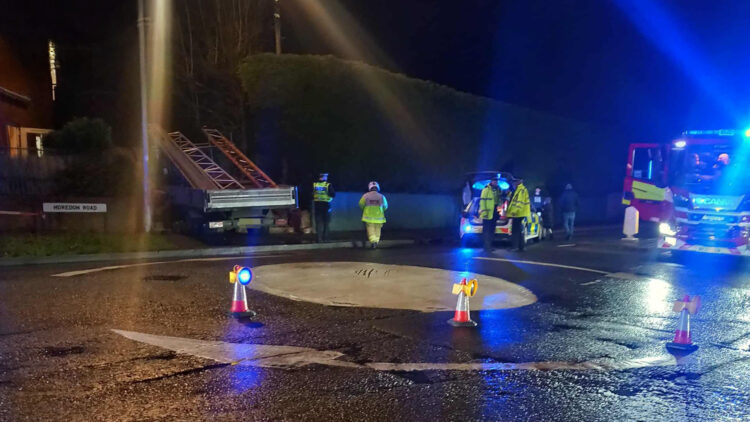 Scaffolding truck smashes through garden wall on Swindon junction