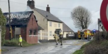 Firefighters battle blaze involving building at pub in Wiltshire