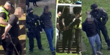 Pictures show men in cuffs after major police operation in Swindon