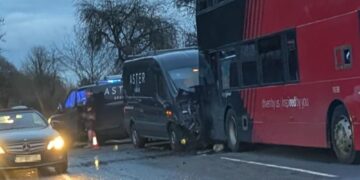 Crash involving van and bus partially blocks busy A345 in Wiltshire