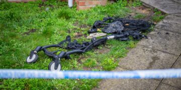 Pushchair among items destroyed in fire at block of flats in Swindon