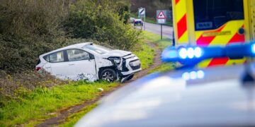 Driver flees after car overturns in morning crash near Chippenham