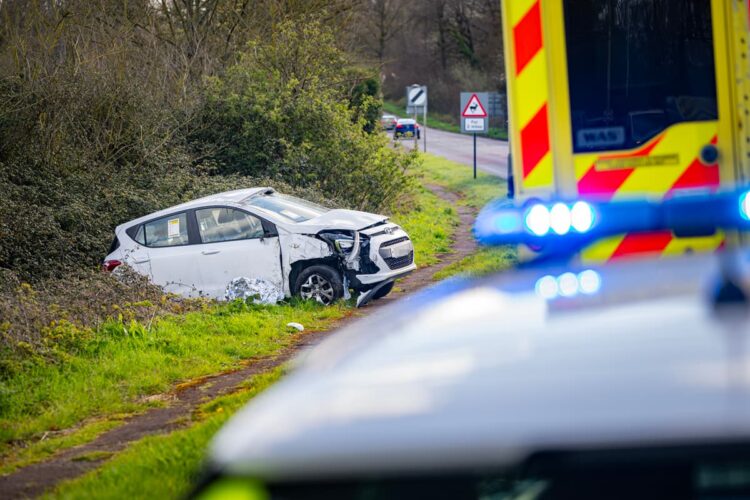 Driver flees after car overturns in morning crash near Chippenham