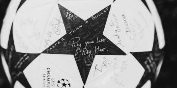 Champions League signed soccer ball