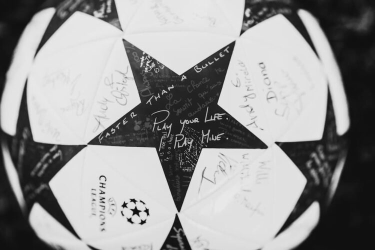 Champions League signed soccer ball