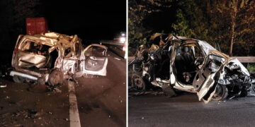 People carrier destroyed in crash with lorry on M4 hard shoulder