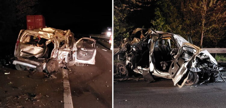 People carrier destroyed in crash with lorry on M4 hard shoulder