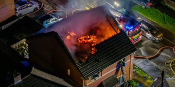 Roof destroyed as firefighters tackle major blaze at flat in Melksham