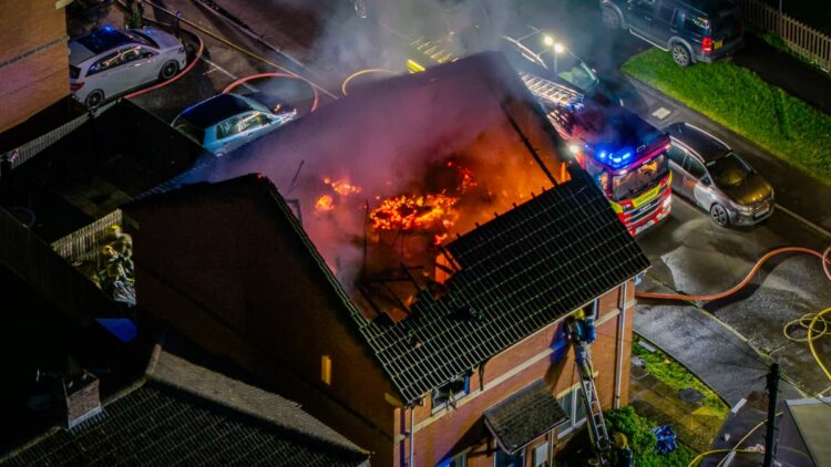Roof destroyed as firefighters tackle major blaze at flat in Melksham