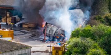 Huge smoke plume amid fire at struggling Airsprung Beds factory