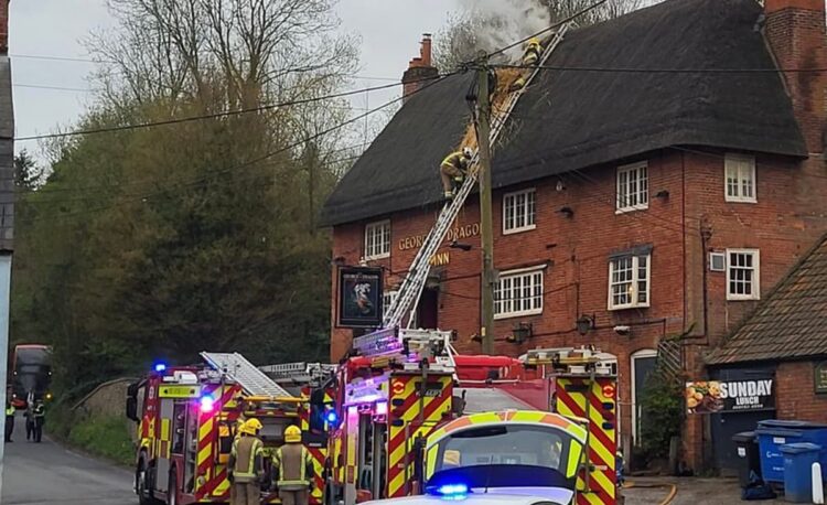 Police close major route after fire breaks out at pub near Devizes