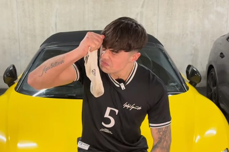 Supercar booted by man belongs to model who sells his dirty socks