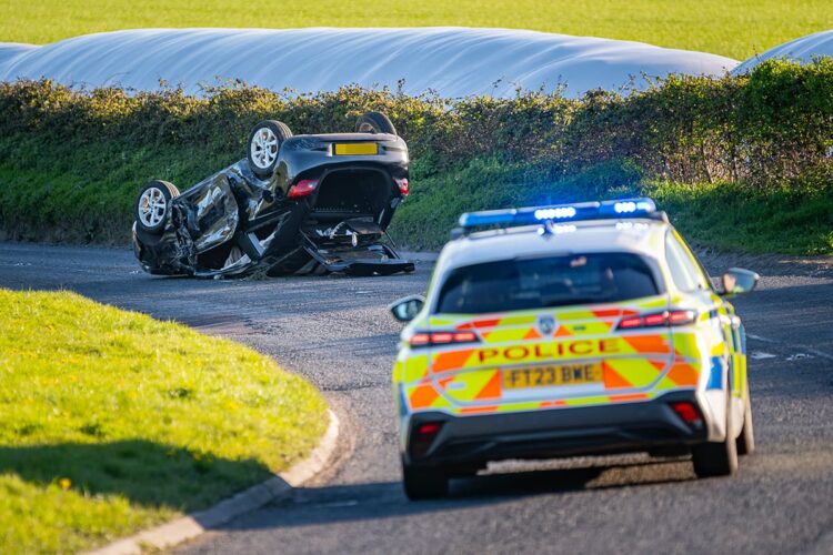 Driver flips car in ‘dangerous overtake’ on busy A338 in Wiltshire