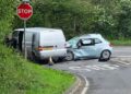 Van and three cars involved in A361 crash as two hospitalised