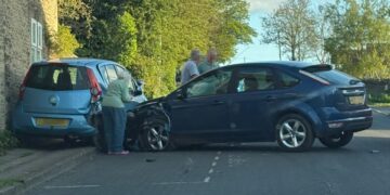 Road near Corsham blocked as police called to two-vehicle crash