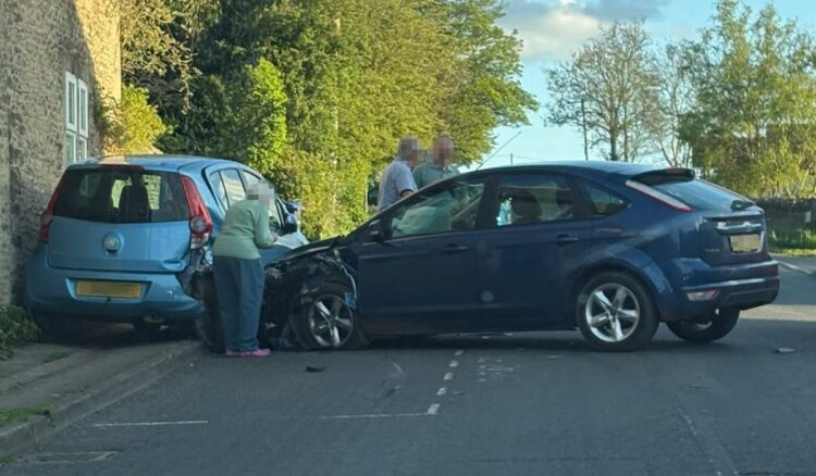 Road near Corsham blocked as police called to two-vehicle crash