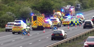 Woman, 18, dies after car crashes on M4, overturns and catches fire