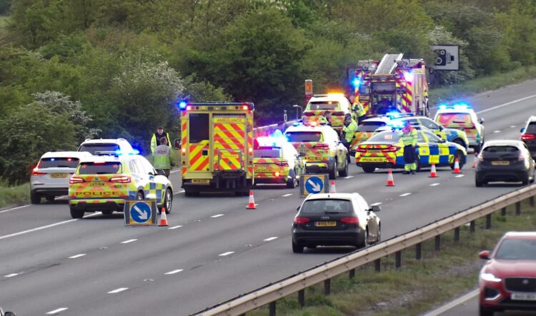 Woman, 18, dies after car crashes on M4, overturns and catches fire