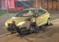 Two people flee scene of Swindon crash as bollards demolished