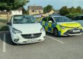 Corsa suffers huge bullseye in crash with cyclist in Chippenham