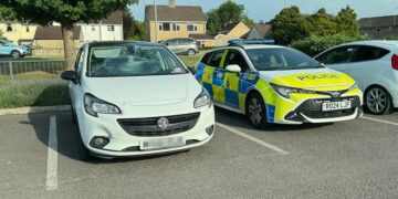 Corsa suffers huge bullseye in crash with cyclist in Chippenham