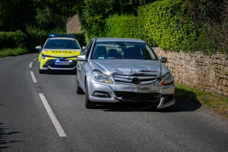Air ambulance lands after motorbike and car crash near Swindon