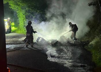 Police probe after caravan found ablaze in Wiltshire countryside