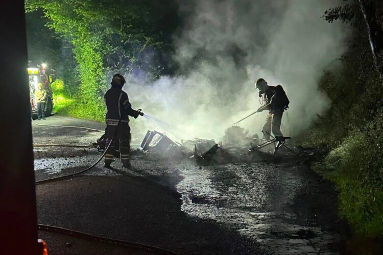 Police probe after caravan found ablaze in Wiltshire countryside
