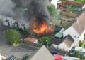 Blaze ’caused by sparks from brazier’ destroys two sheds in Calne