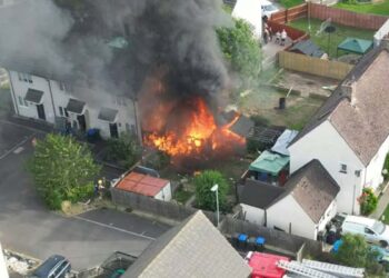 Blaze ’caused by sparks from brazier’ destroys two sheds in Calne