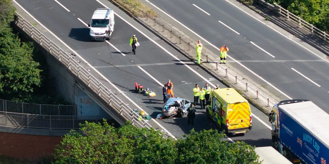 Woman killed in A419 crash as van smashes into broken down car