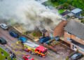 Smoke plume as firefighters battle major house fire in Chippenham