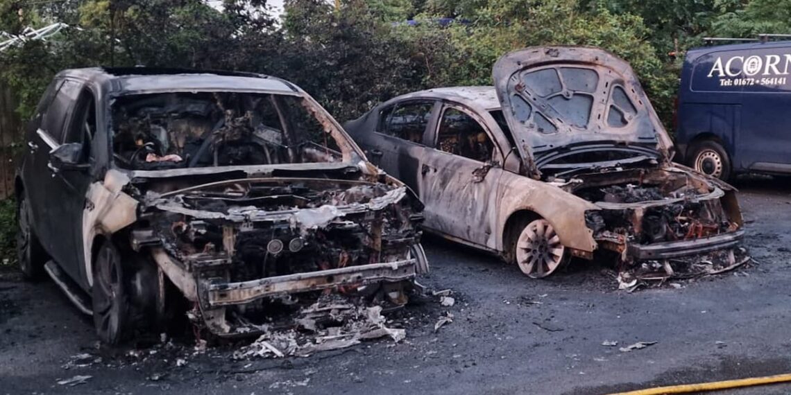 Seven vehicles damaged as major blaze breaks out in Wiltshire village