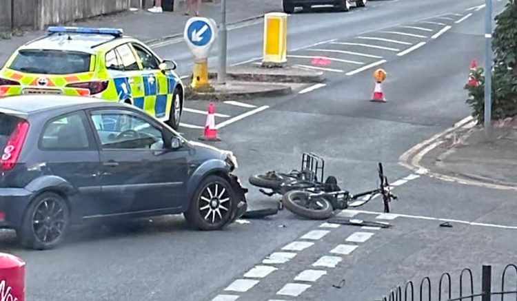 Cyclist injured after e-bike and car collide on junction in Swindon