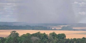 Smoke plume seen for miles after fire erupts on Salisbury Plain