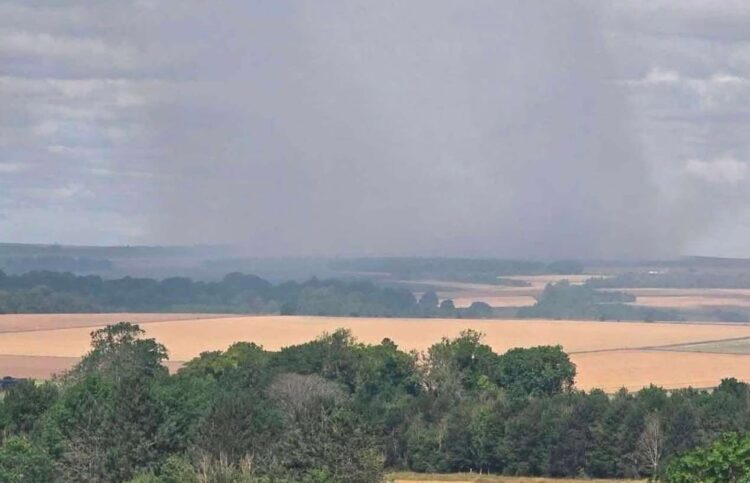Smoke plume seen for miles after fire erupts on Salisbury Plain