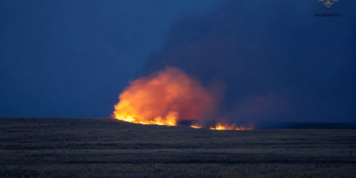Smoke plume seen for miles after fire erupts on Salisbury Plain