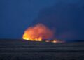 Smoke plume seen for miles after fire erupts on Salisbury Plain