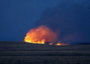 Smoke plume seen for miles after fire erupts on Salisbury Plain