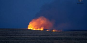 Smoke plume seen for miles after fire erupts on Salisbury Plain