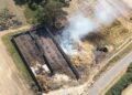 Fire destroys 600 hay bales as police hunt for three arson suspects