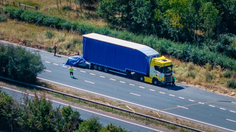 One dead after Tesla crashes into lorry on A419 near Swindon