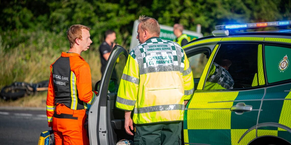 Two air ambulances deployed for biker hurt in A4 crossroads crash