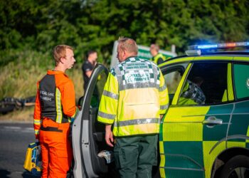 Two air ambulances deployed for biker hurt in A4 crossroads crash
