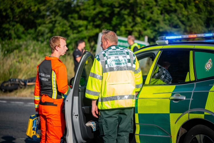 Two air ambulances deployed for biker hurt in A4 crossroads crash