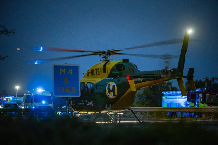 Closure remains after three air ambulances attend major M4 crash