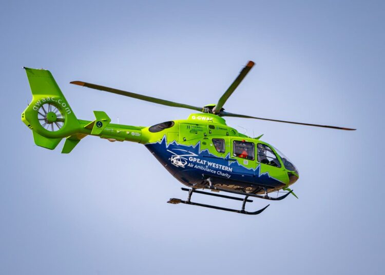Baby airlifted to hospital after air ambulance lands on Swindon field