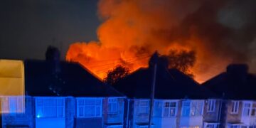 Arson investigation after huge blaze engulfs Trowbridge allotments
