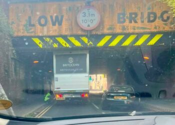 Another van becomes stuck under low railway bridge in Swindon