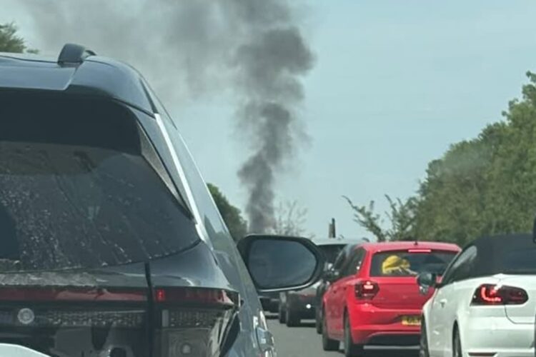 M4 in Swindon closed after “significant” fire involving hay lorry